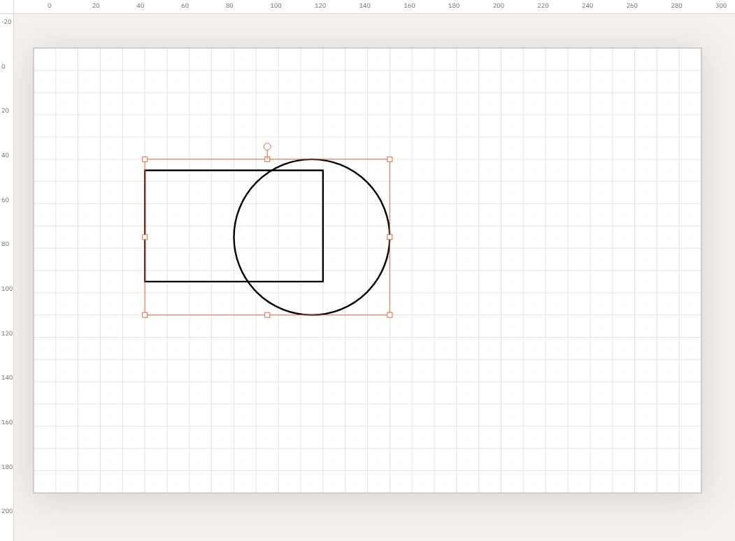 Two overlapping shapes selected before Exclude XOR