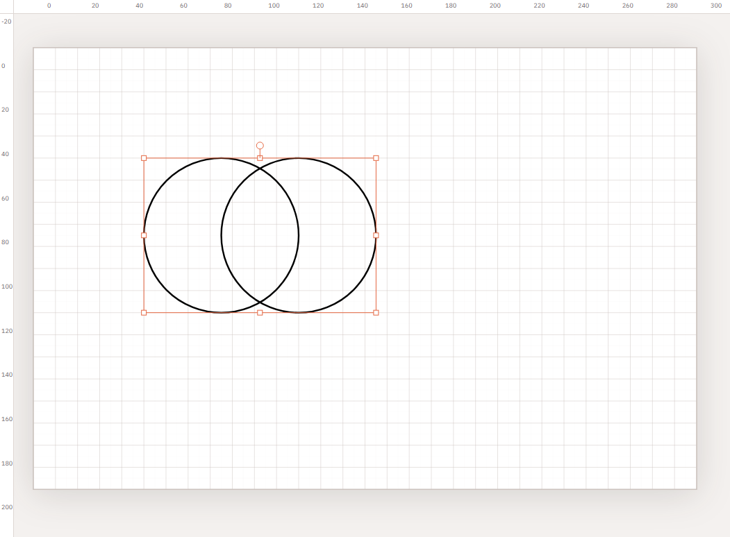 Two overlapping ellipses selected before Intersect