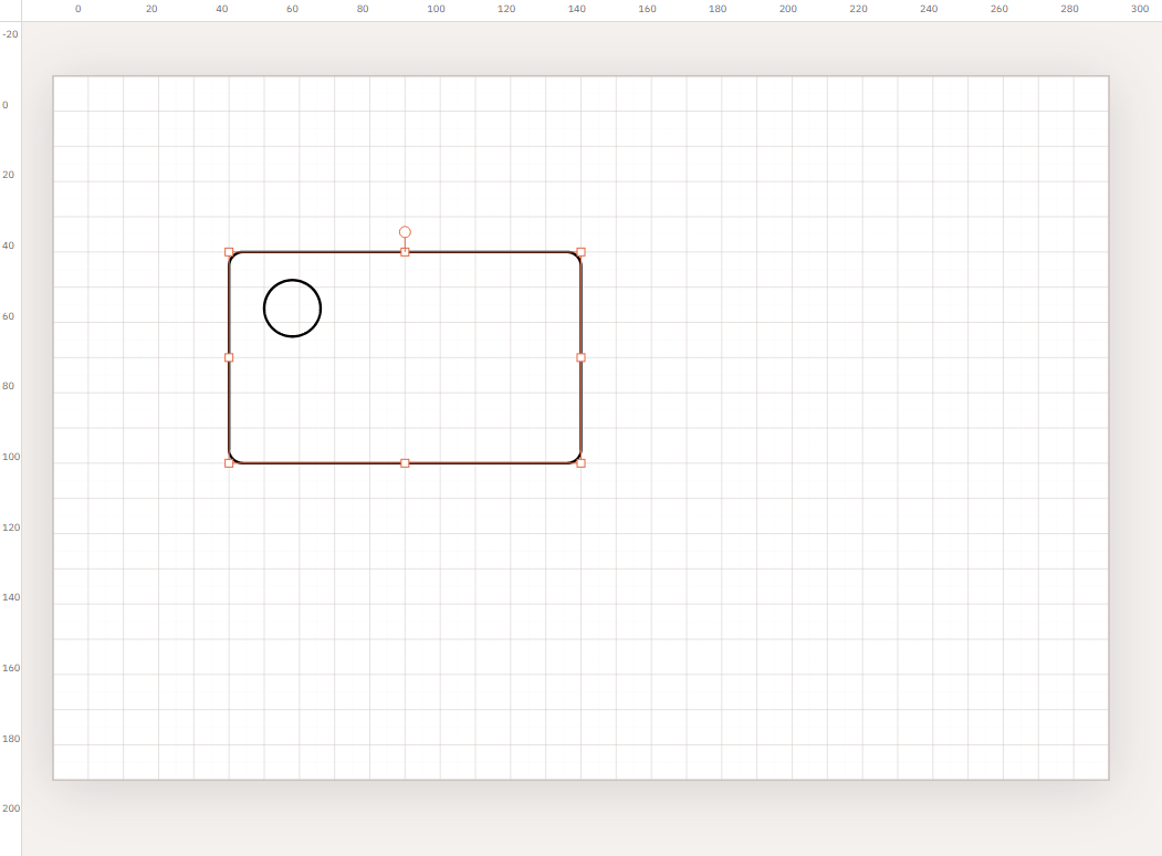 Rectangle with a circular hole after Subtract front