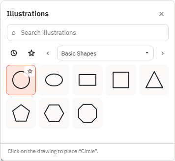 One illustration highlighted in the Illustrations grid before placement